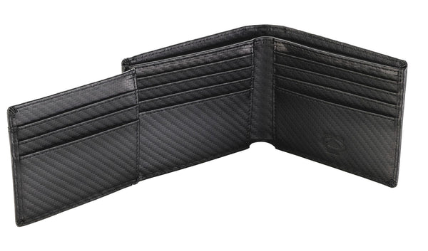 Black Goats Leather 6-slot Bifold Wallet 