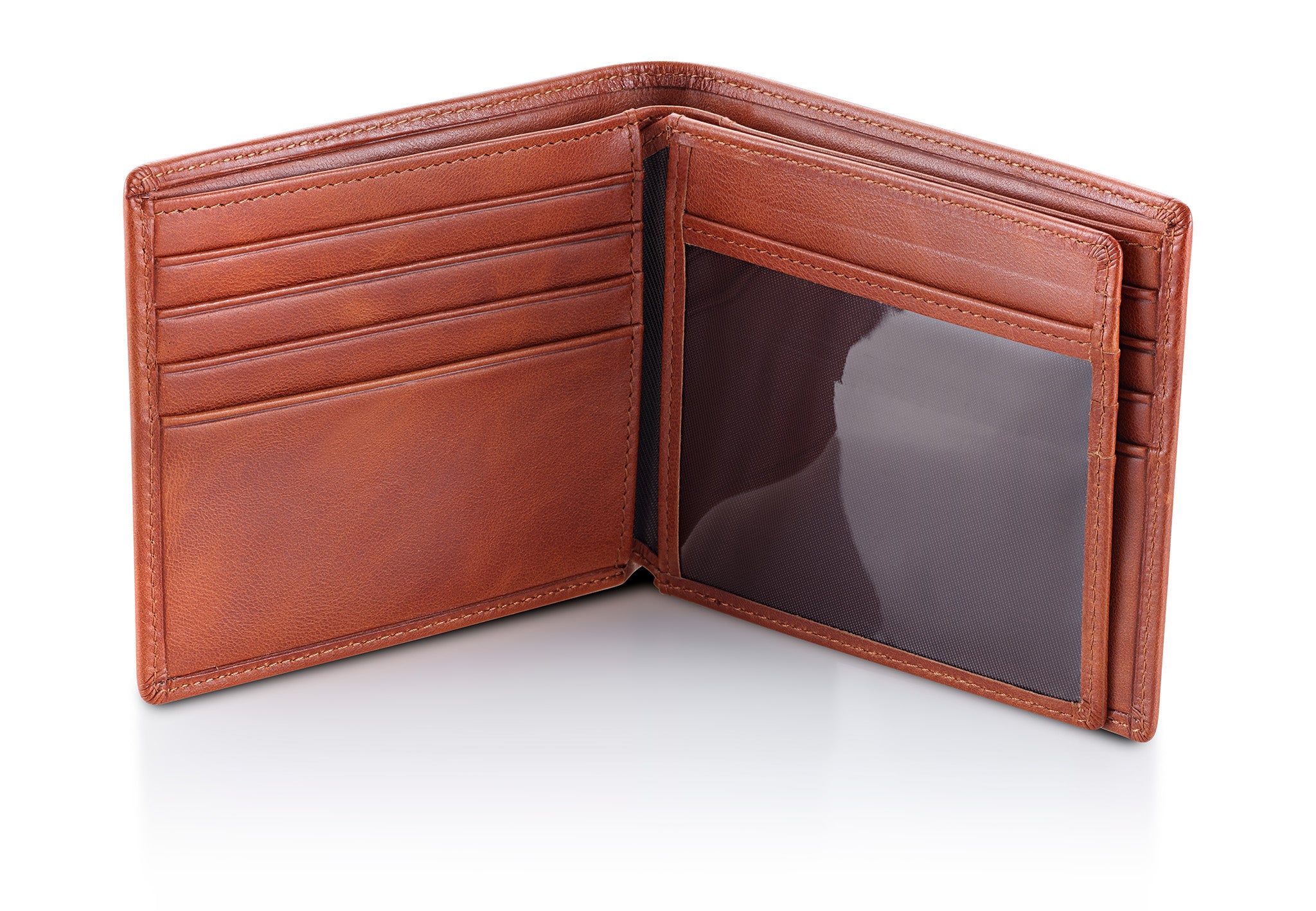 Light Brown Bifold Wallet with RFID Blocking and ID Holder