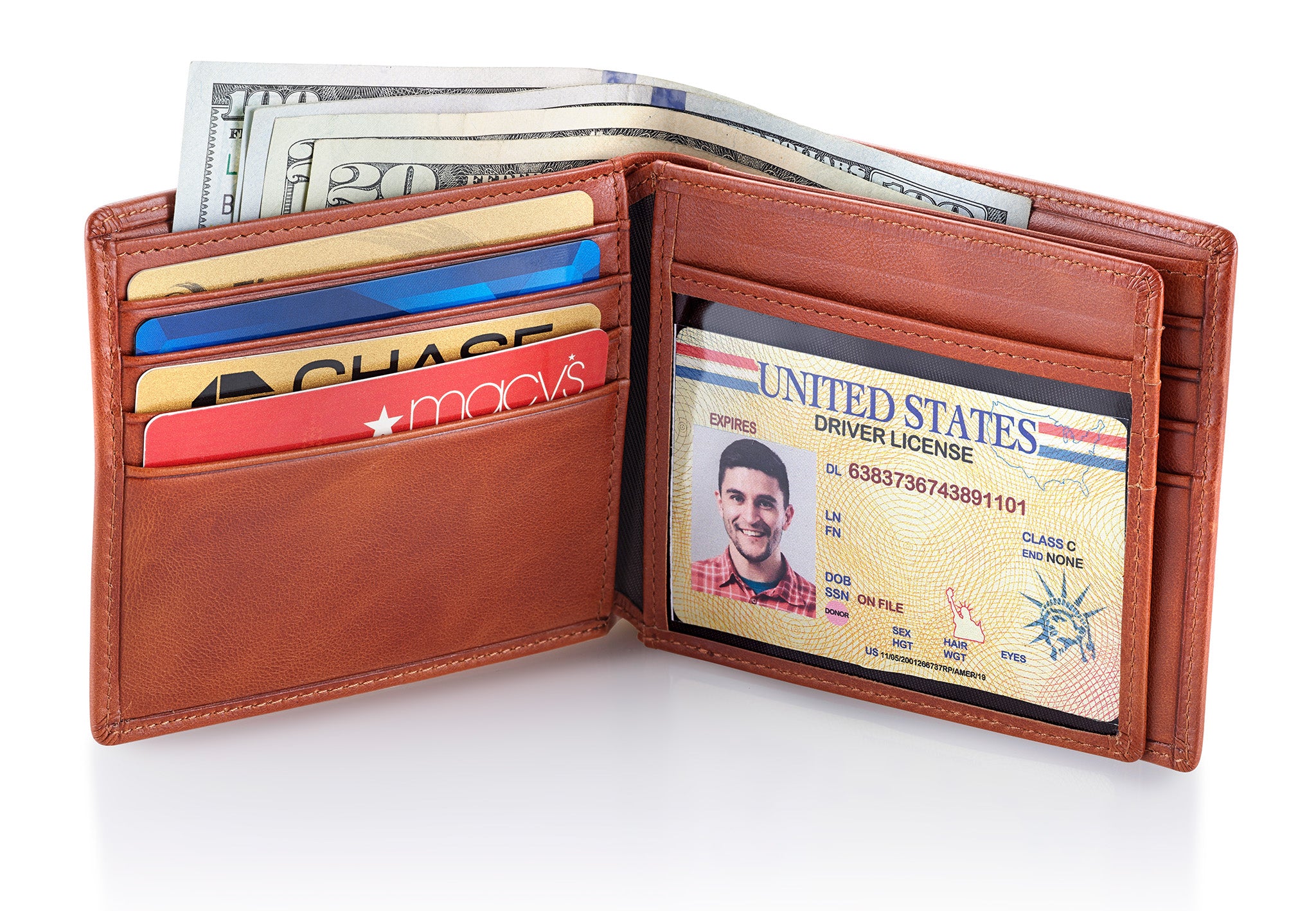 Light Brown Bifold Wallet with RFID Blocking and ID Holder