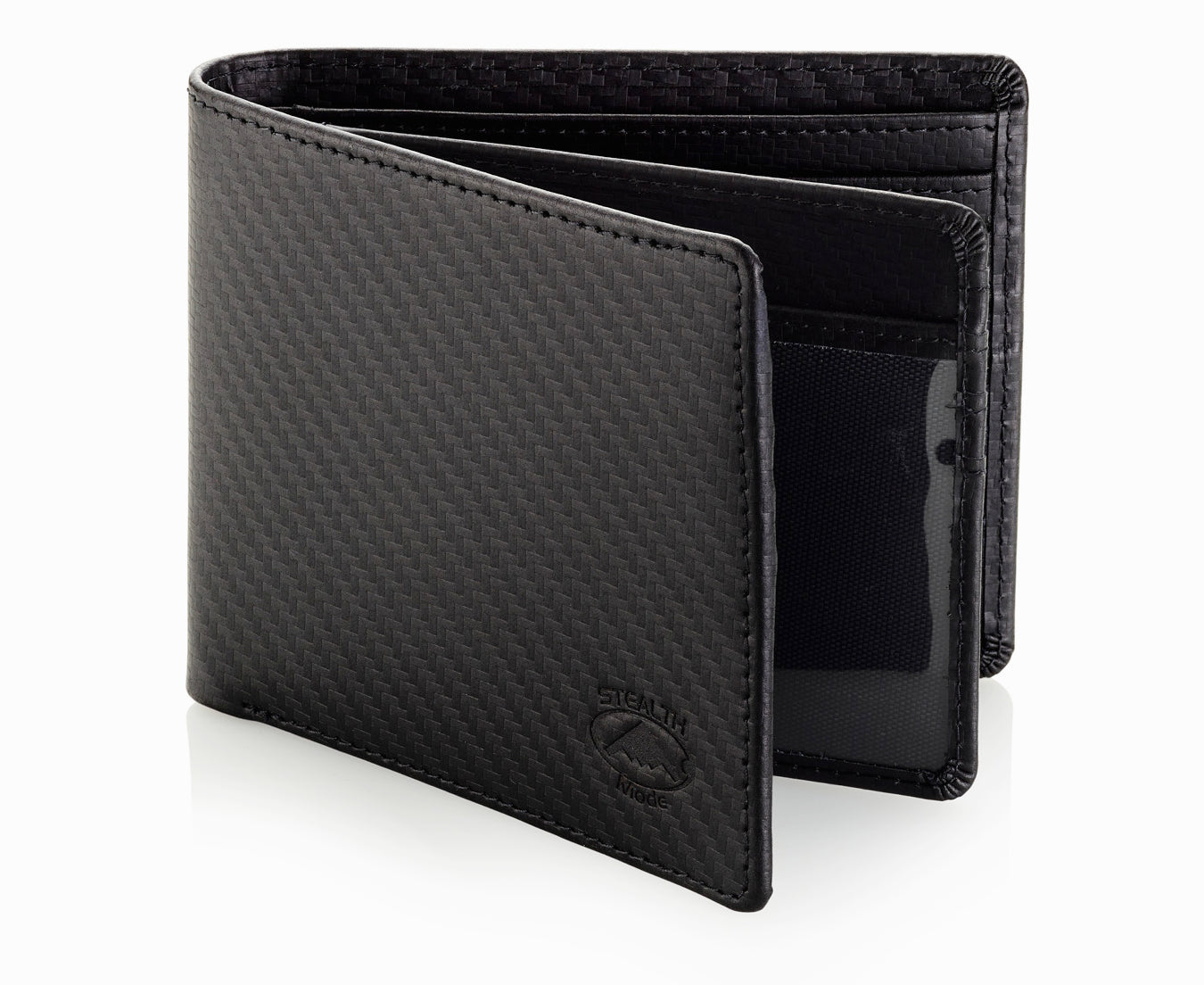 Carbon Fiber Bifold Wallet with RFID Blocking and Flip Out ID Holder