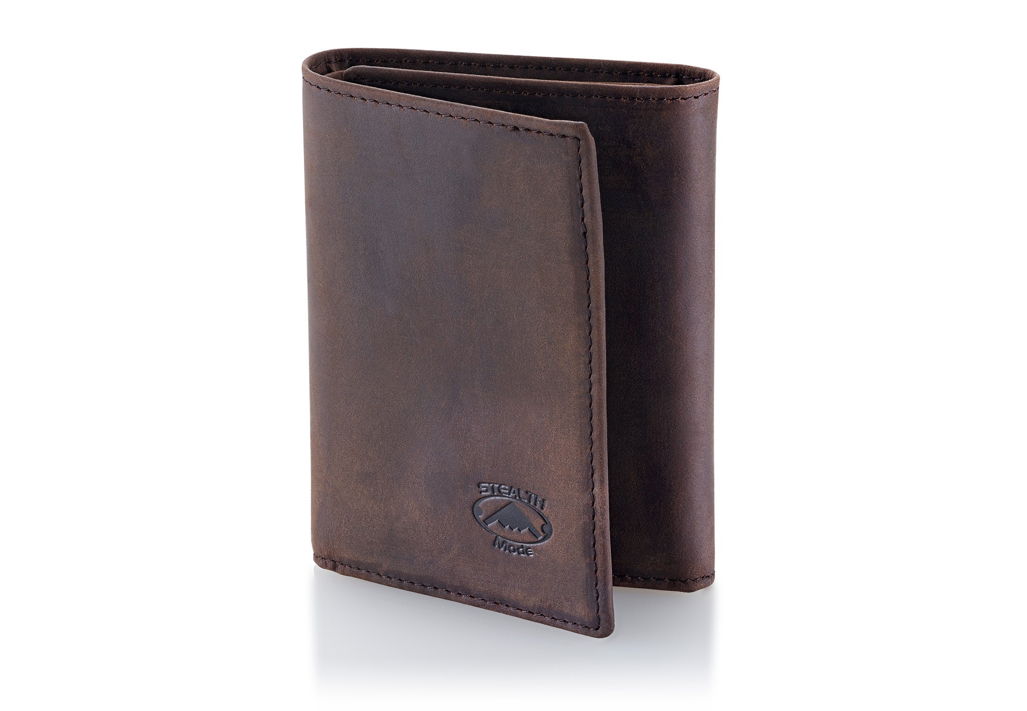 Stealth Mode Men's Trifold Leather Wallet