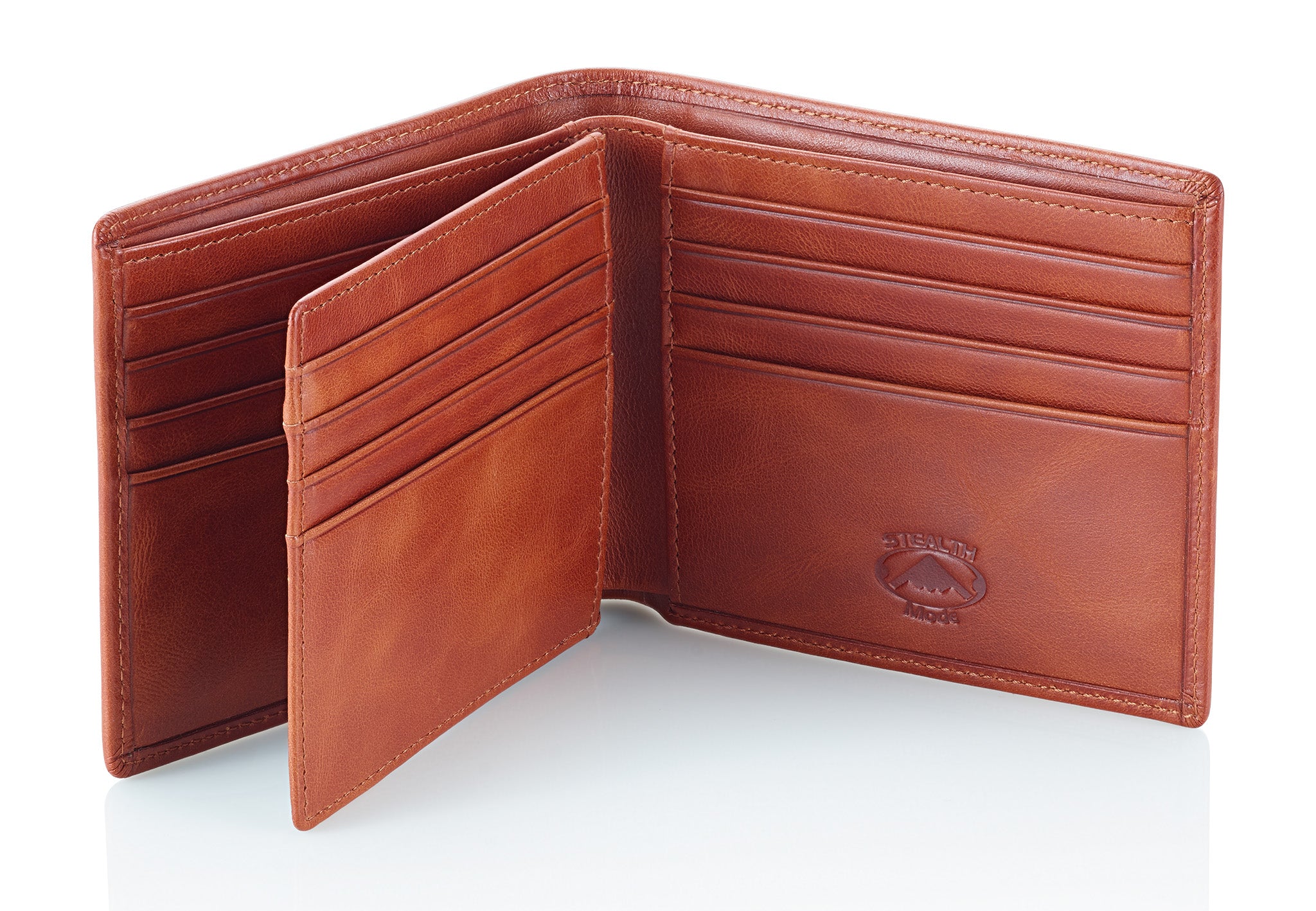 Light Brown Bifold Wallet with RFID Blocking and ID Holder