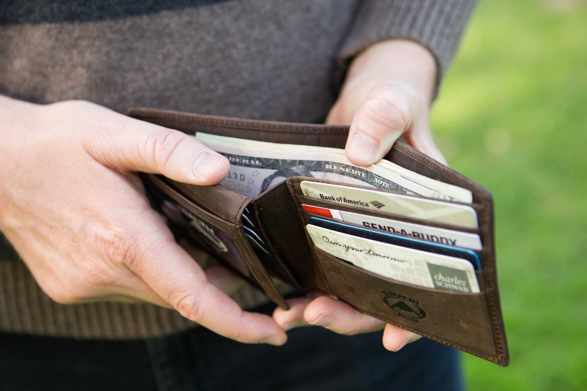 Brown Bifold Wallet for Men With ID Window and RFID Blocking