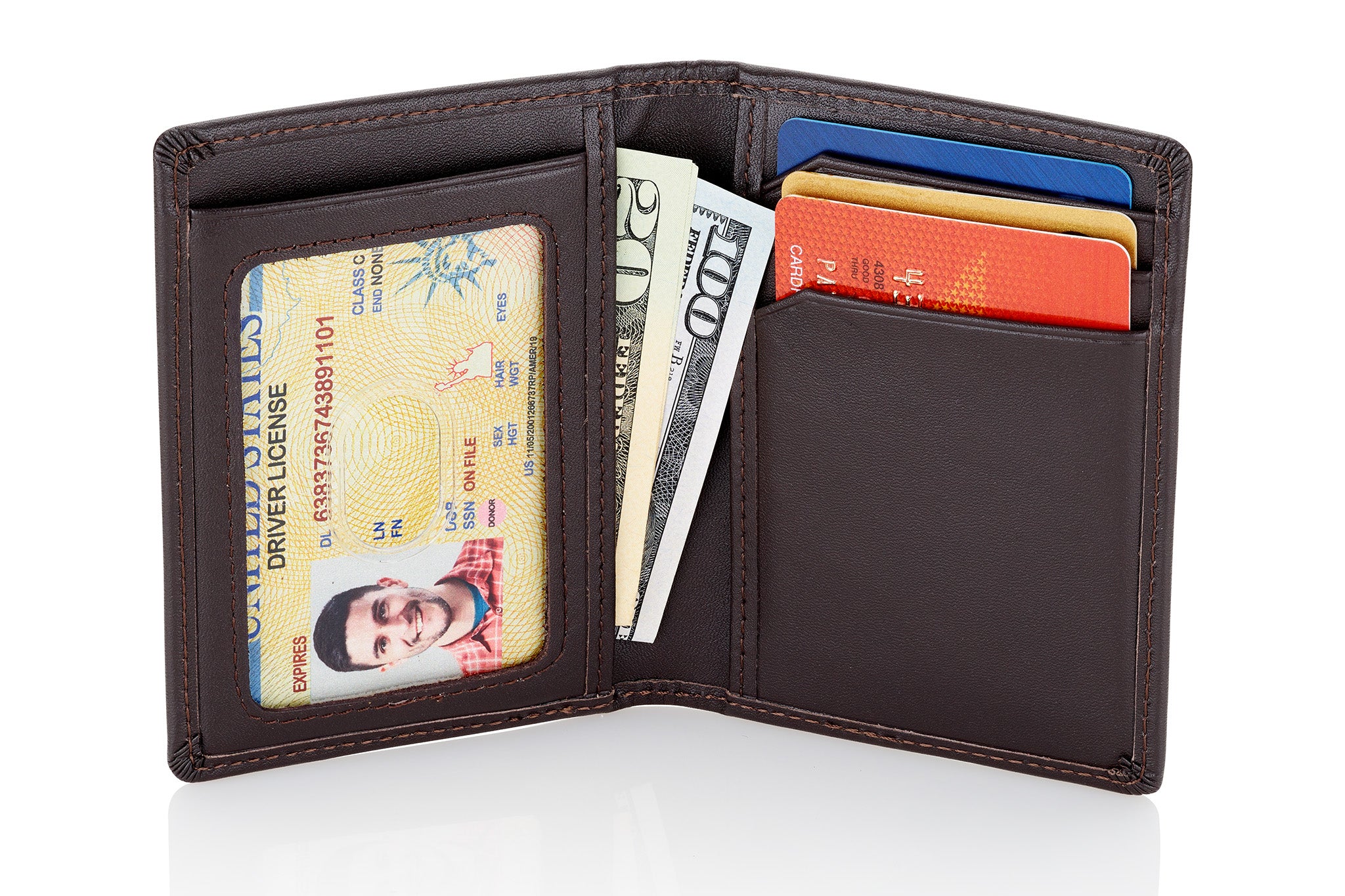 Men's Slim Front Pocket Wallet - RFID Blocking, Thin Minimalist Bifold Design (Coffee)