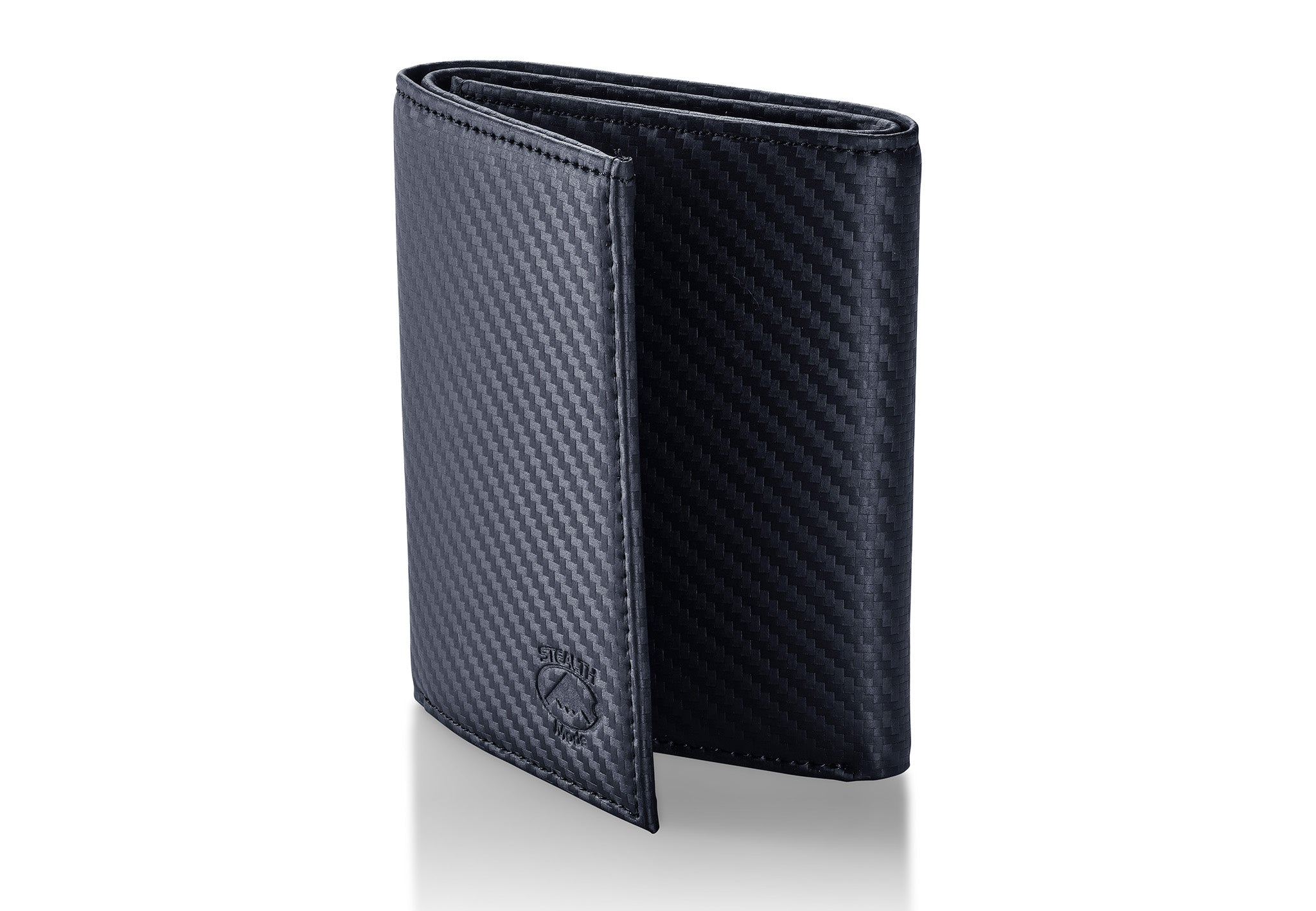 Carbon Fiber Trifold RFID Wallet For Men With Flip Out ID Holder