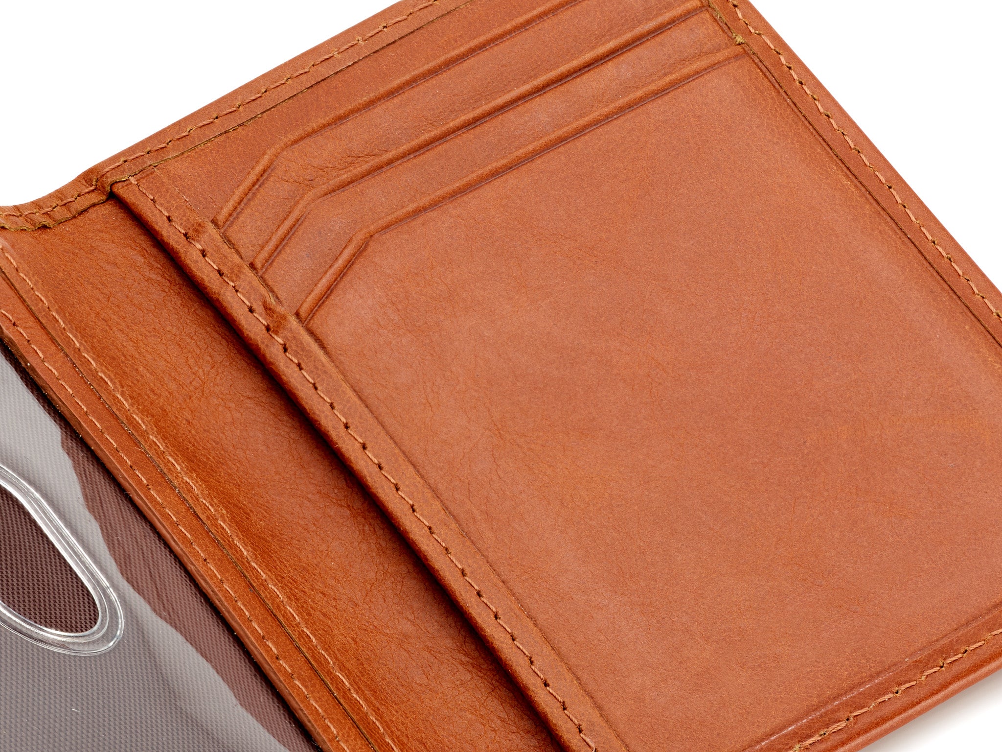 Brown Leather Men's Long Wallet Bifold Brown Slim Front Pocket Wallet –  iwalletsmen