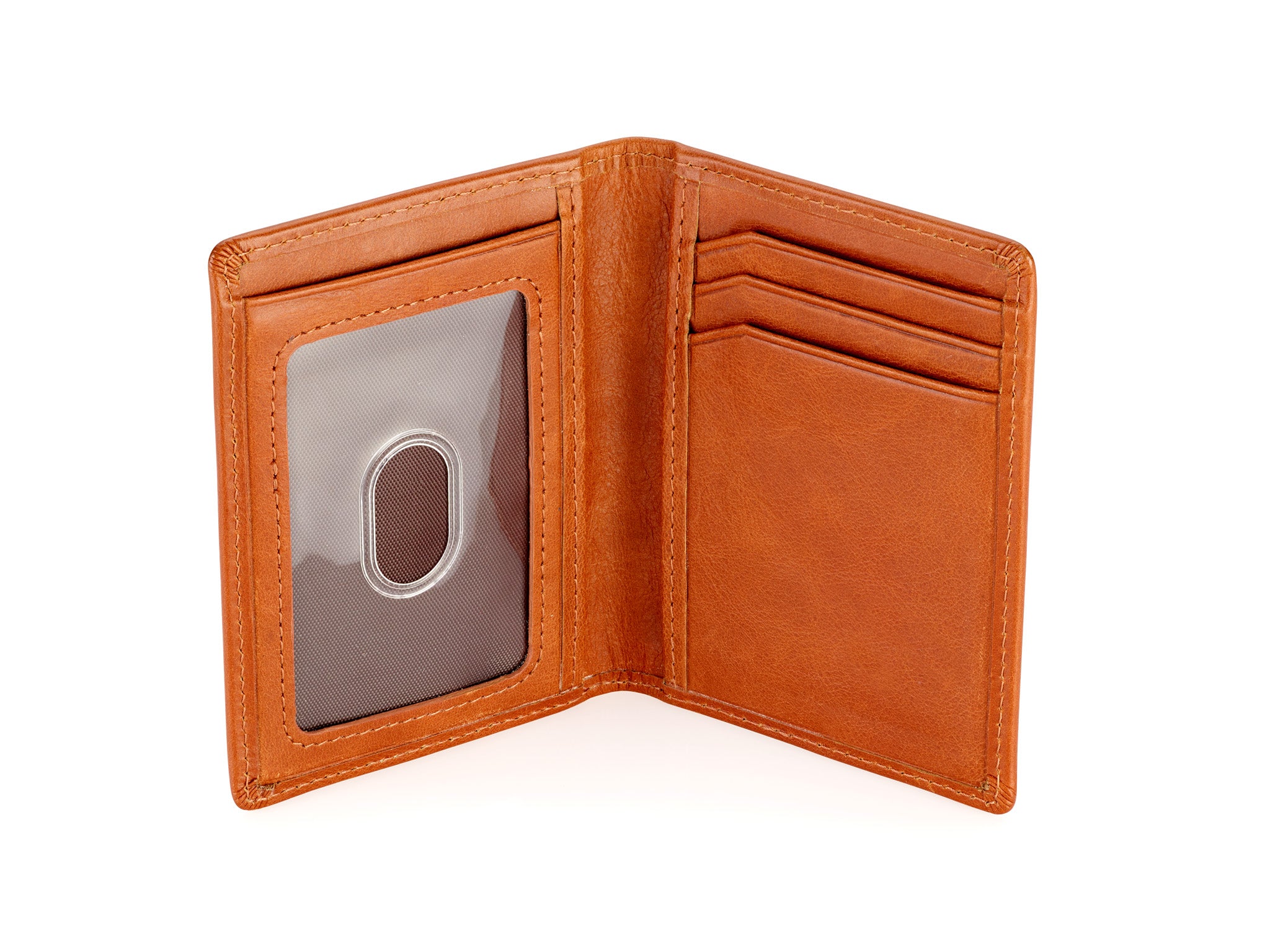 Men's Slim Front Pocket Wallet - RFID Blocking, Thin Minimalist Bifold Design (Brown)