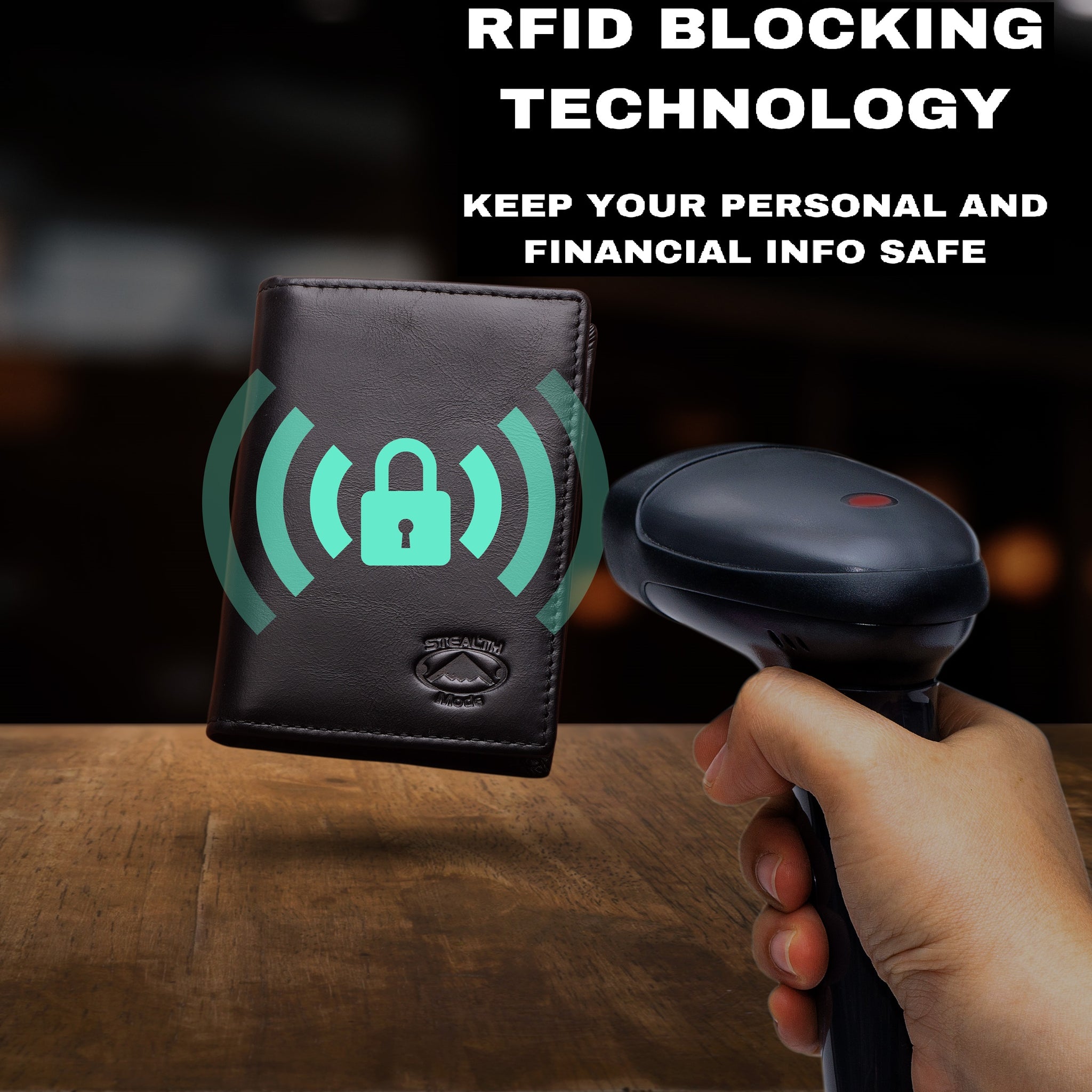 Men's Slim Front Pocket Wallet - RFID Blocking, Thin Minimalist Bifold Design (Black)