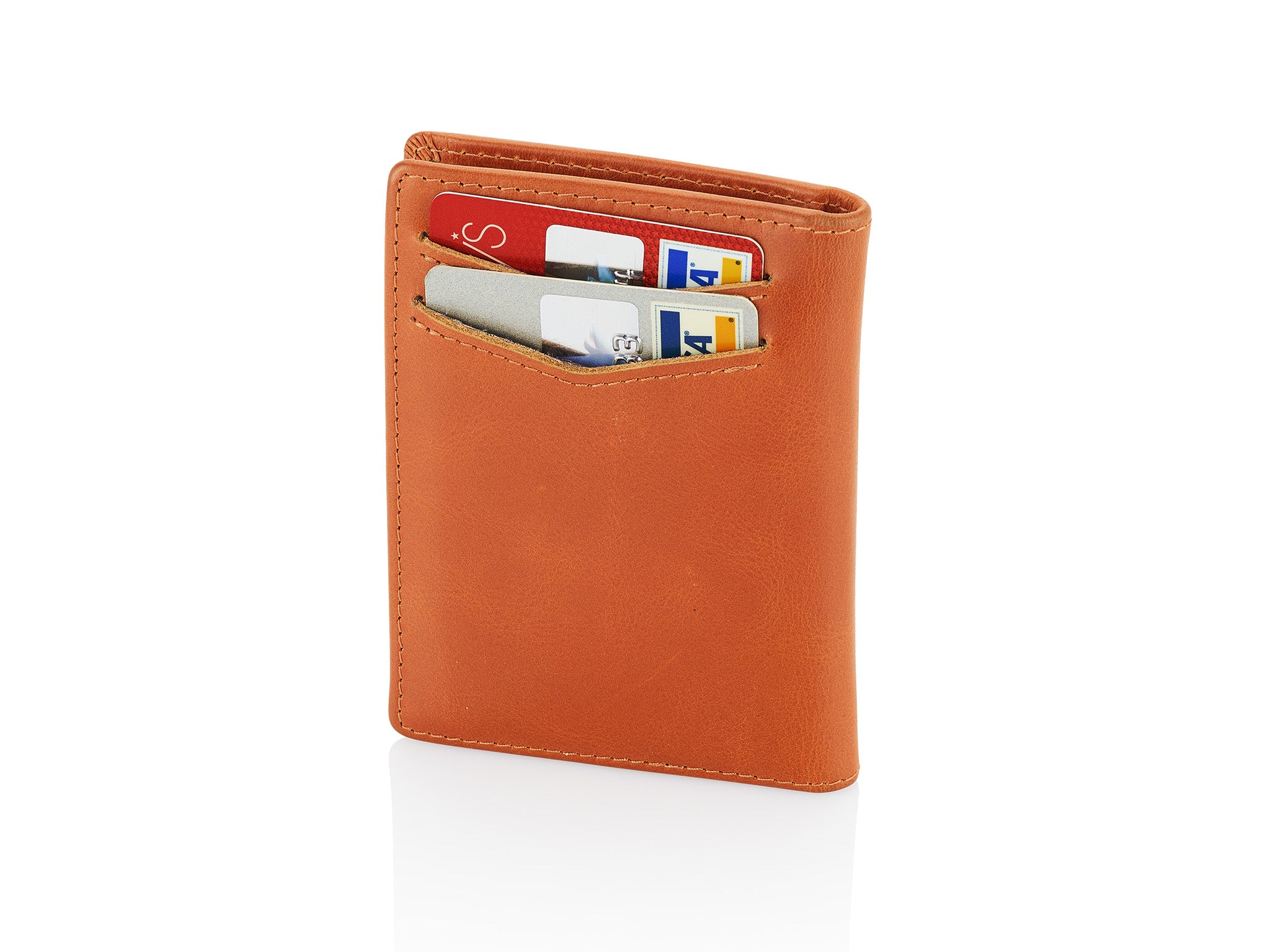 Men's Slim Front Pocket Wallet - RFID Blocking, Thin Minimalist Bifold Design (Brown)
